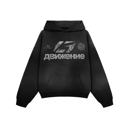 Black Washed Motion Hoodie